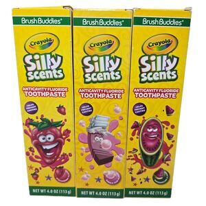 Crayola Silly Scents Anticavity Toothpaste Strawberry Bubble Gum Watermelon Lot
